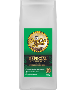 Caf Especial Equilibrado, Regio da Serra da Canastra, Altitude mdia de 1.100 metros, Gros de cafs selecionados, Com favas gradas,  Livre de impurezas, gros podres, verdes e ardidos, Bebida Mole, pontuao 84 mais, 100 por centro Arbica, Torra Mdia Clara, sabor equilibrado na doura e na acidez ctrica, corpo moderado e agradvel, Embalagens de 500 gramas.
