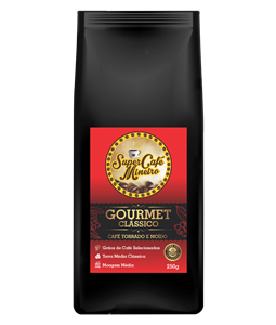 Caf Gourmet Clssico, Regio da Serra da Canastra, Altitude mdia de 1.100 metros, Gros de cafs selecionados, Com favas mdias e gradas,  Livre de impurezas, gros podres, verdes e ardidos, Bebida Dura, pontuao 80 mais, 100 por cento Arbica, Torra Mdia Clssica, o clssico dos cafs, corpo moderado com sabor marcante, Embalagens de 250 gramas.