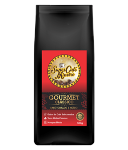 Caf Gourmet Clssico, Regio da Serra da Canastra, Altitude mdia de 1.100 metros, Gros de cafs selecionados, Com favas mdias e gradas,  Livre de impurezas, gros podres, verdes e ardidos, Bebida Dura, pontuao 80 mais, 100 por centro Arbica, Torra Mdia Clssica, o clssico dos cafs, corpo moderado com sabor marcante, Embalagens de 500 gramas.